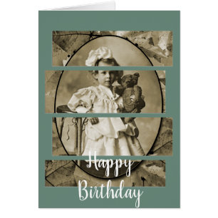 NIÑA PEQUEÑA ADORABLE CON OSO DE TEDDY DOLL 1900