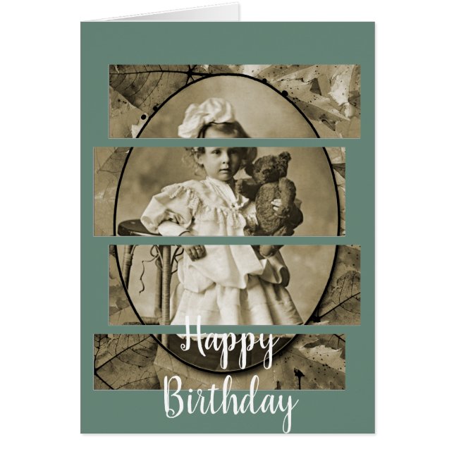 NIÑA PEQUEÑA ADORABLE CON OSO DE TEDDY DOLL 1900 (Frente)