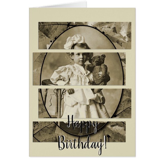 NIÑA PEQUEÑA ADORABLE CON OSO DE TEDDY DOLL 1900 (Frente)