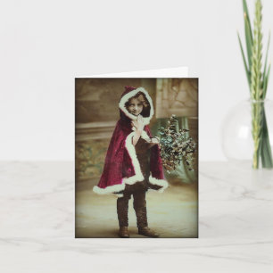 Niña pequeña en Navidad, carta de notas de Cape Vi