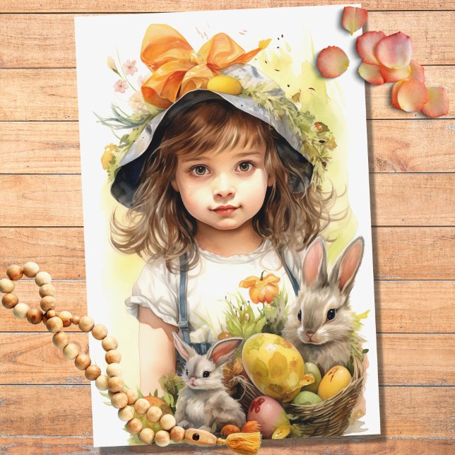 Niña pequeña en papel de deshielo de Pascua 1 (Subido por el creador)