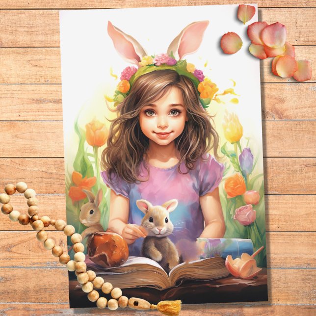 Niña pequeña en papel de deshielo de Pascua 3 (Subido por el creador)