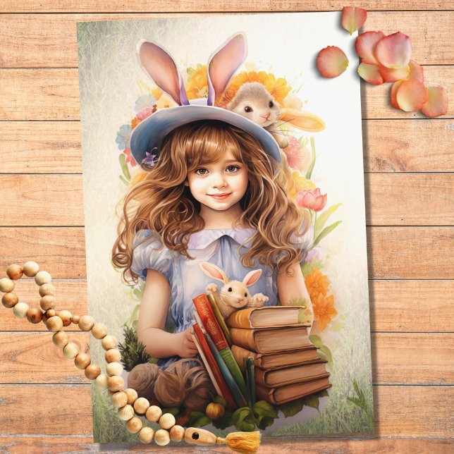 Niña pequeña en papel de deshielo de Pascua 4 (Subido por el creador)