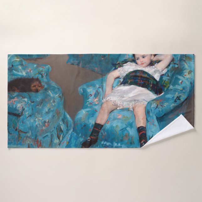 Niña pequeña en un sillón azul, Cassatt (Toalla de baño)