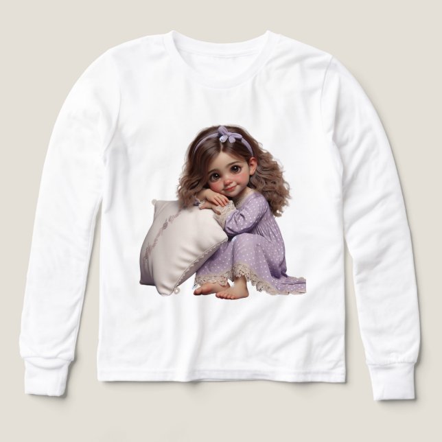 Niña pequeña en una campiña de Lavender por Natash (Diseño frontal)