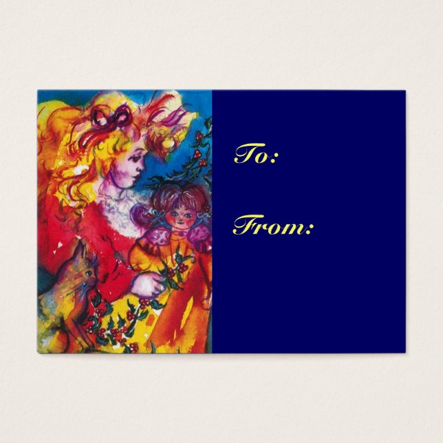 NIÑA PEQUEÑA, GATO, DIVERSIÓN Navidades azules de  (Frente)