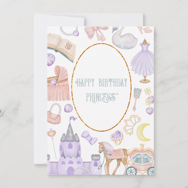 Niña Princesa Feliz Cumpleaños (Anverso)