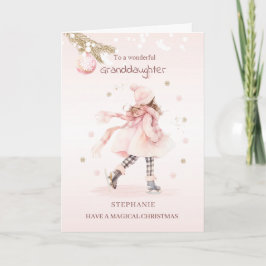 Niña rosa de Navidad hija/nieta 
