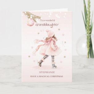 Niña rosa de Navidad hija/nieta 