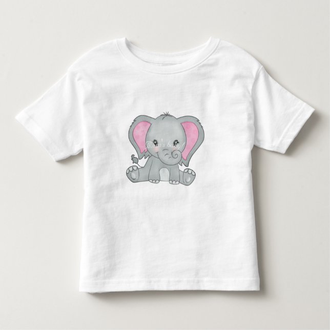 Niña rosa orejas elefantes camiseta (Anverso)