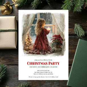 Niña soñadora espera a Santa invitación de vacacio