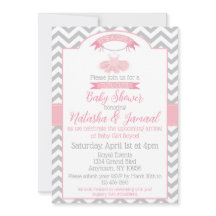 Niña Tutu Ballet Invitación Baby Shower Rosa