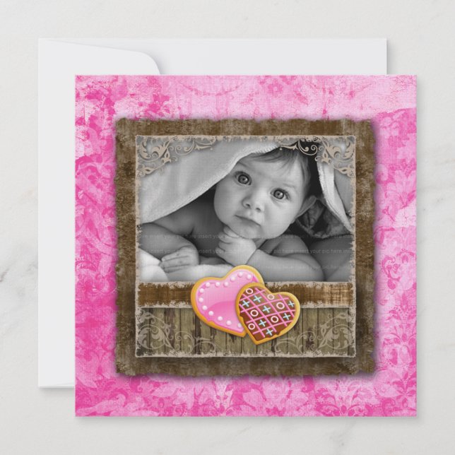 Niña Valentine Invitación Cocinas del corazón (Anverso)