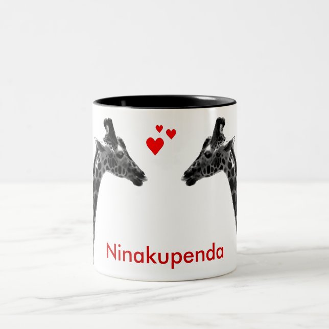 Ninakupenda "te amo" taza de la jirafa (Centro)