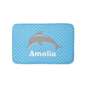 Niñas azules personalizadas bañan alfombra con d