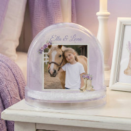 Niñas Caballo Floral Púrpura