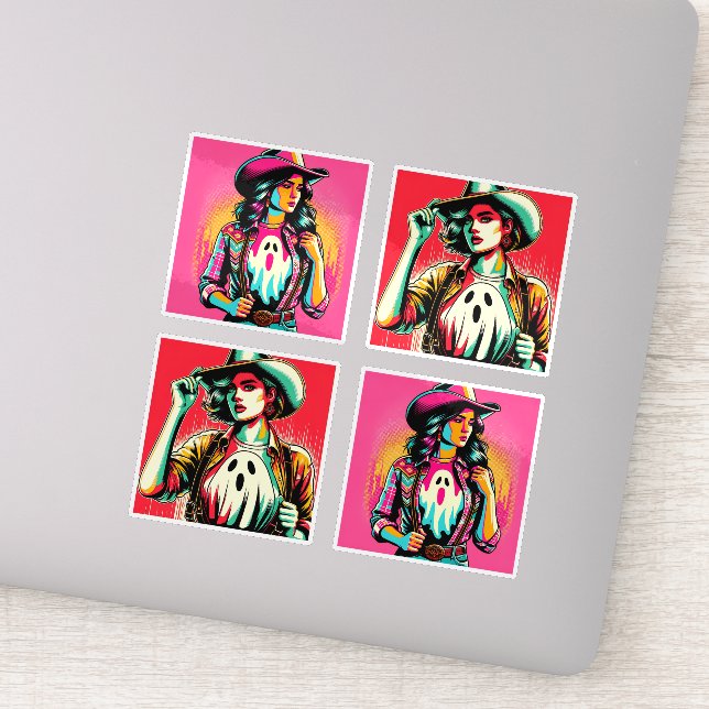 Niñas fantasmas occidentales con Pegatinas fantasm (Detalle)