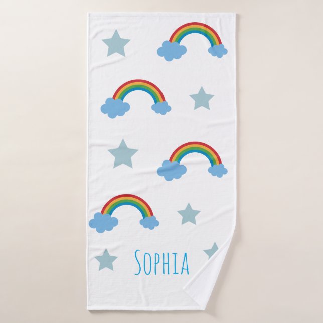 Niñas Lluvia de Colores Boho Divertidas (Toalla de baño)