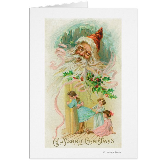 Niñas pequeñas espiando a través de la puerta del  (Frente)