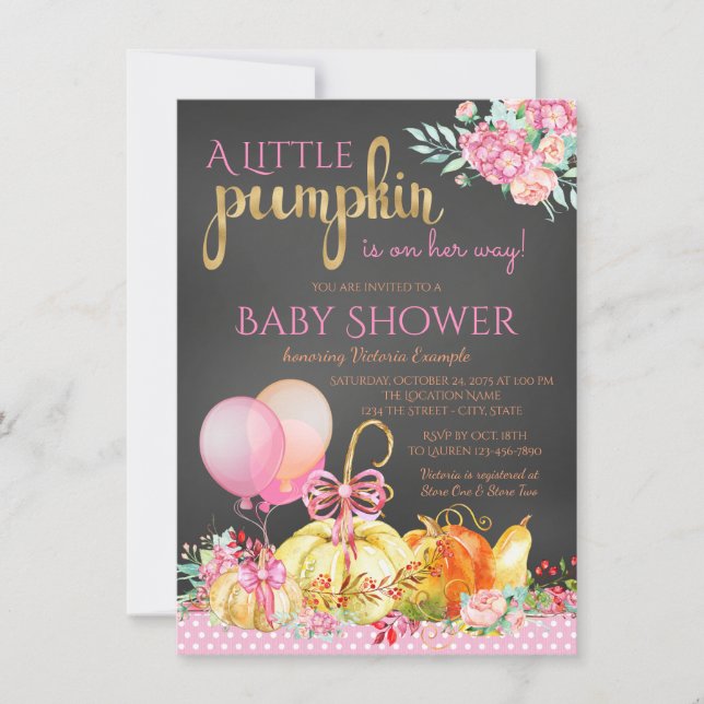 Niñas Pequeñas Invitaciones de Cumpleaños de Bebé  (Anverso)