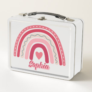 Niñas Rosa Boho Personalizado Arcoíris Escuela Inf