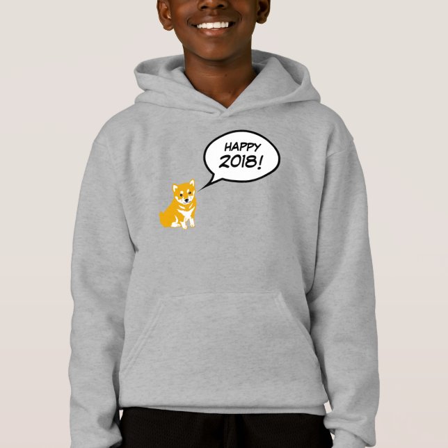 Niñera Hoddie del año del personalizado de perro d (Anverso)