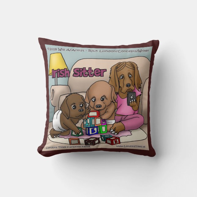 Niñera Irlandesa - Perros que Cuidan Almohada de C (Anverso)