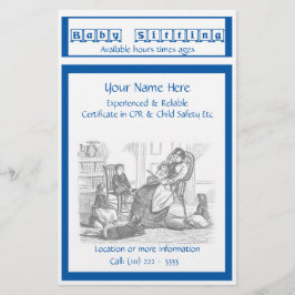 Niñera y folleto sobre la atención a la infancia