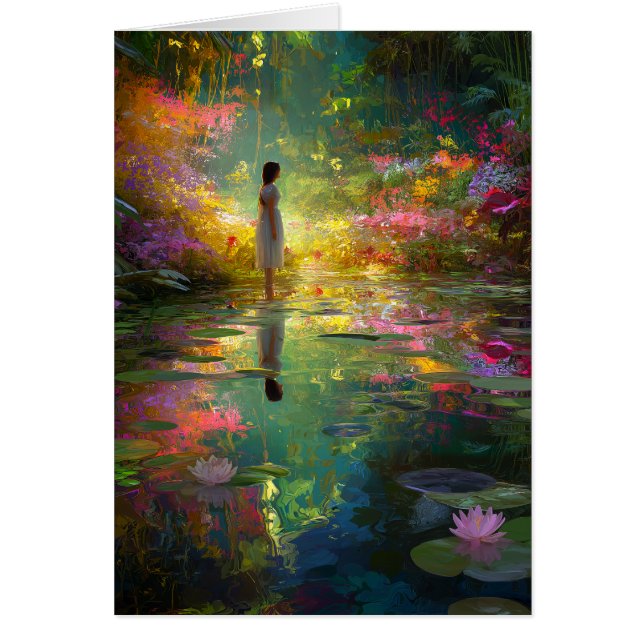 Ninfa acuática junto a un estanque mágico (Frente)