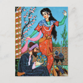 Ninfa bailando y postal poeta