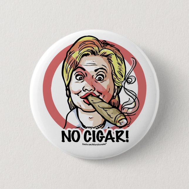Ningún botón de Anti-Hillary del cigarro (Anverso)
