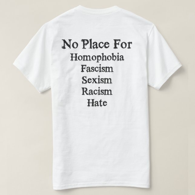 Ningún lugar para… Camiseta (Reverso del diseño)