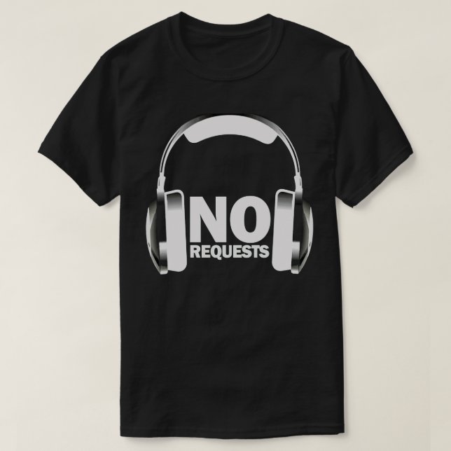 Ningún negro de la camiseta de los auriculares de (Diseño del anverso)