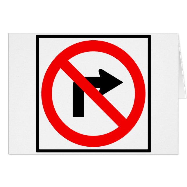 Ningún Rótulo de giro a la derecha de la carretera (Anverso (Horizontal))