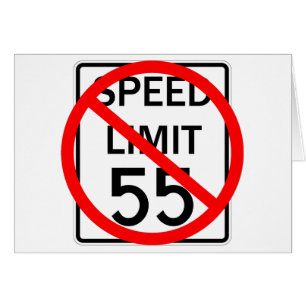 Ningún Rótulo del límite de velocidad de 55 mph