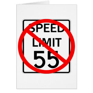 Ningún Rótulo del límite de velocidad de 55 mph