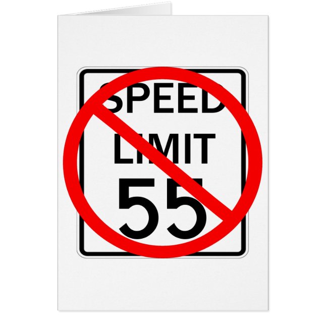 Ningún Rótulo del límite de velocidad de 55 mph (Frente)