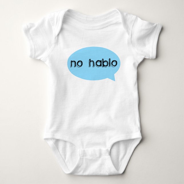 Ninguna camisa divertida del bebé de Hablo (Anverso)