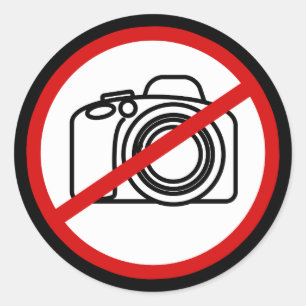 Ninguna fotografía no prohibida los pegatinas