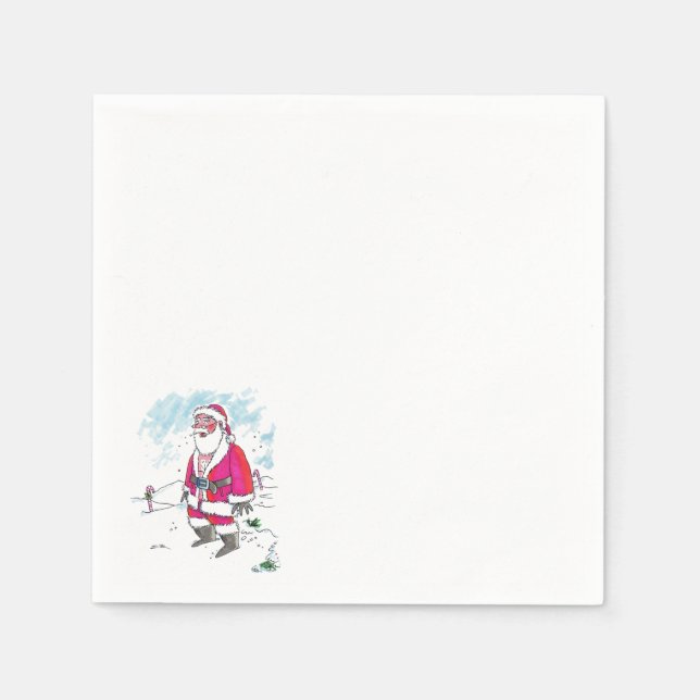 Ninguna servilleta de papel de cóctel Ho-Ho-Ho (Anverso)