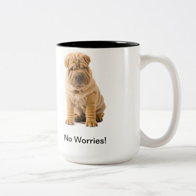 Ninguna taza de Shar-Pei de las preocupaciones (Derecha)