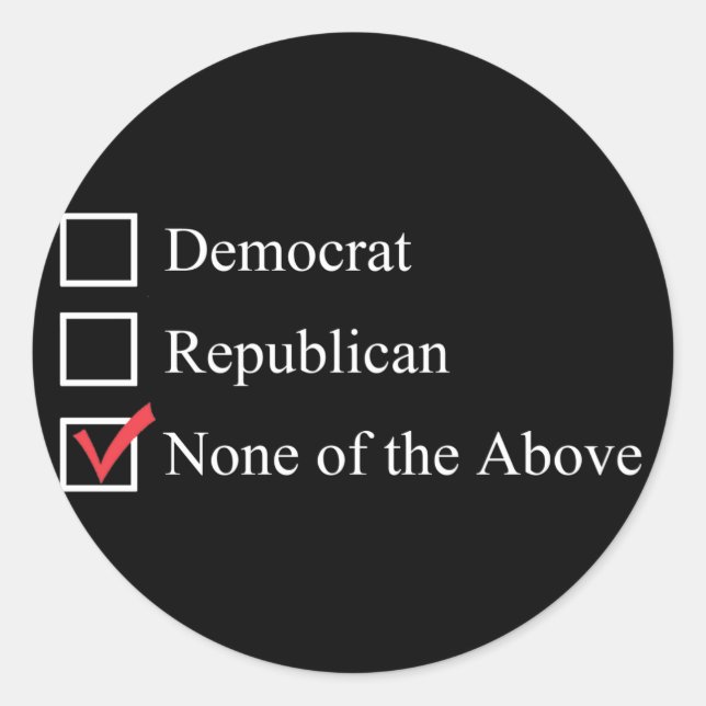 Ninguno de los pegatinas anteriores (Anverso)