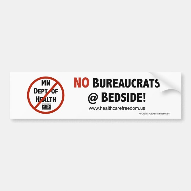 ¡Ningunos burócratas en la cabecera! - Pegatina (Frente)