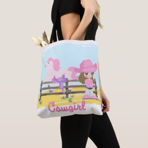 Niñita De Vaca Con Bolsa De Caballo Y Albarda