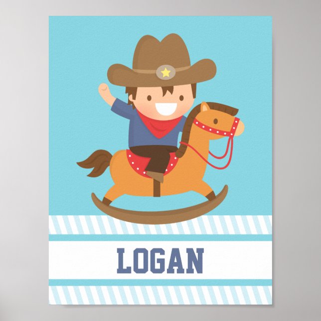 Niñito Vaquero Rockear Caballos Niños Decoración H (Frente)