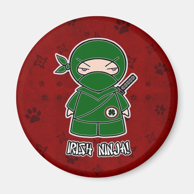 ¡Ninja irlandés! En el imán rojo (Frente)