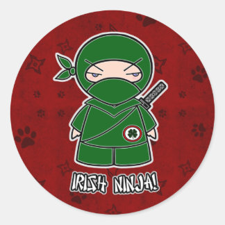 ¡Ninja irlandés! En Pegatina rojo