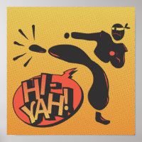 Ninja karate arte pop - retro