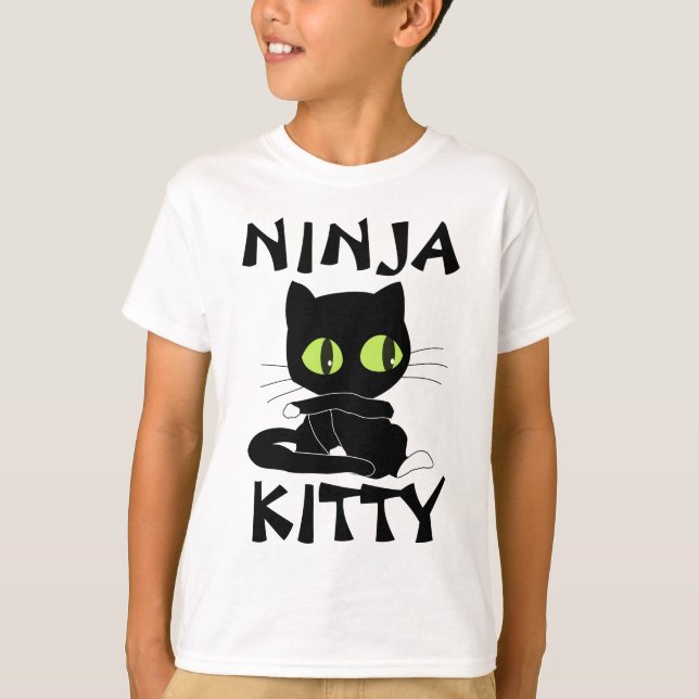NINJA KITTY divertido Gatos CHICOS Camisetas para  (Anverso)