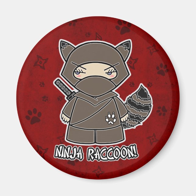 ¡Ninja Raccoon! En el imán rojo (Frente)